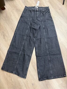 New The Drop Women’s Size 30 Frida Wide Leg Jeans Faded Carbon